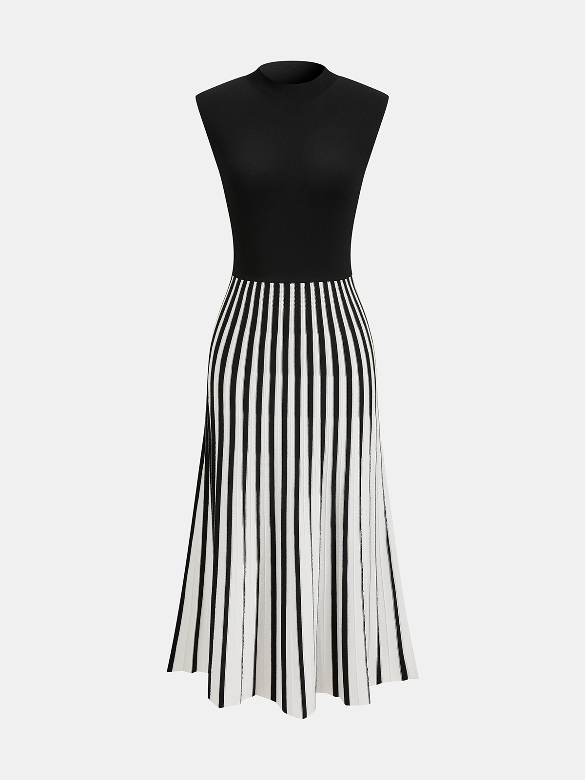 Striped Midi Dress in BlackandWhite – Odette by Maravesse