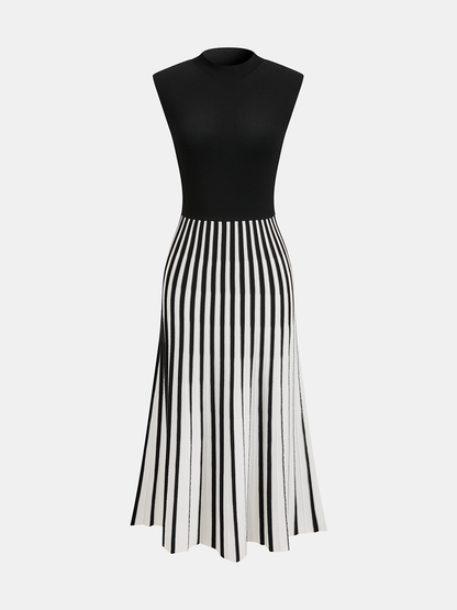 Striped Midi Dress in BlackandWhite – Odette by Maravesse