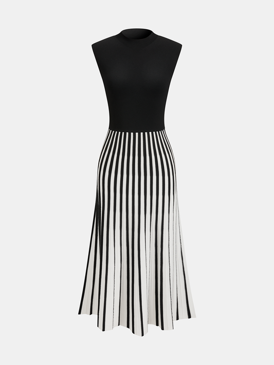 Striped Midi Dress in BlackandWhite – Odette by Maravesse
