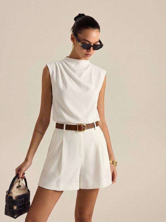 Belted Co-ord Set in White – Ophelia by Maravesse