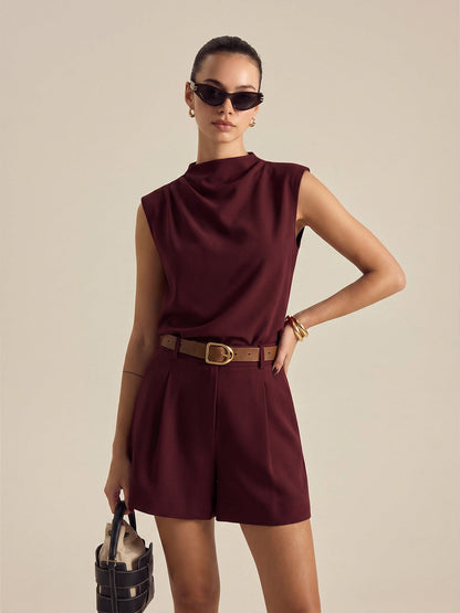 Belted Co-ord Set in Burgundy – Ophelia by Maravesse