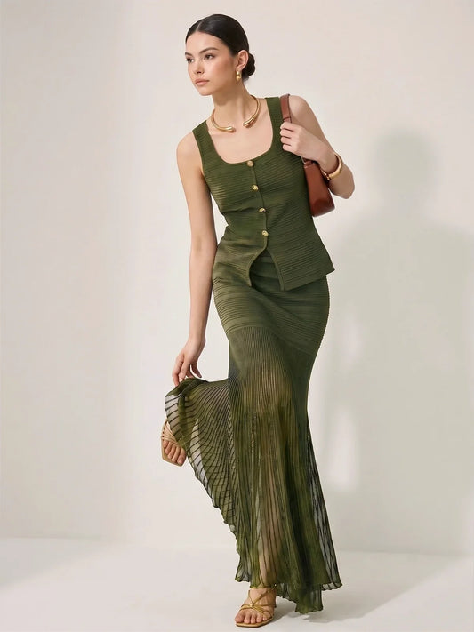Mermaid Knit Set in ArmyGreen – Florence by Maravesse