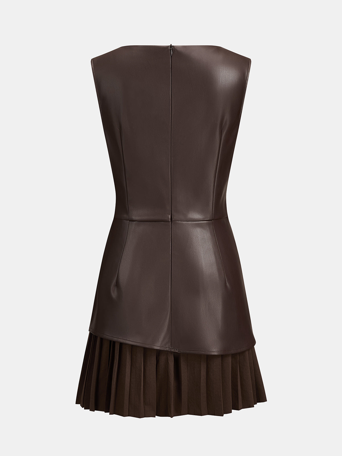 Pleated Leather Mini Dress – Xanthe by Maravesse (3)