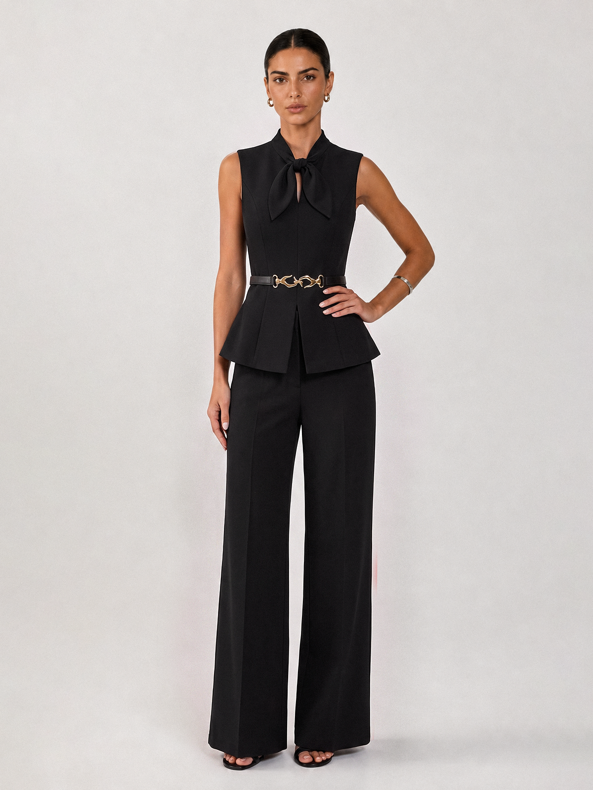 Belted Co-ord Set in Black – Harriet by Maravesse