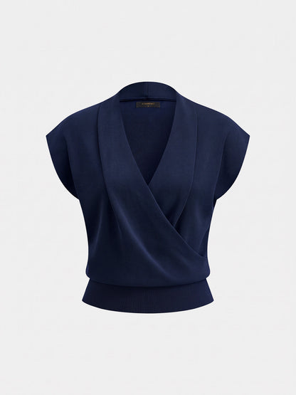 Camel Wrap Cardigan in Navy – Anouk by Maravesse