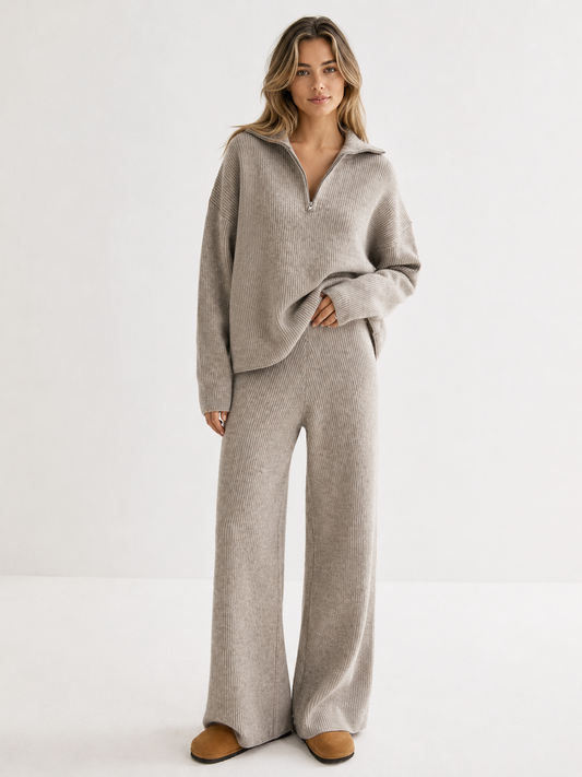 Wool Knit Set in Khaki – Henrietta by Maravesse
