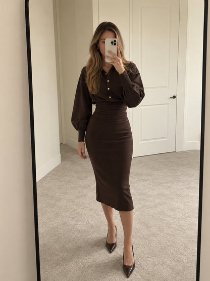 Knit Shirt Midi Dress – Lucille by Maravesse (2)