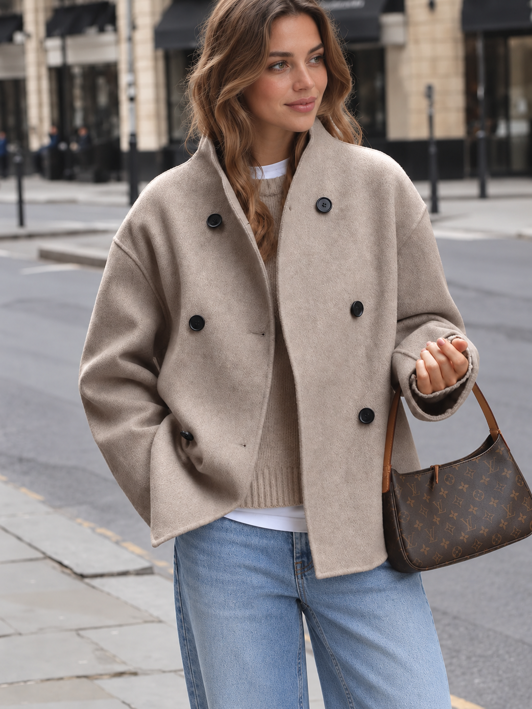 Oversized Puffer Jacket in Brown – Mirabel by Maravesse