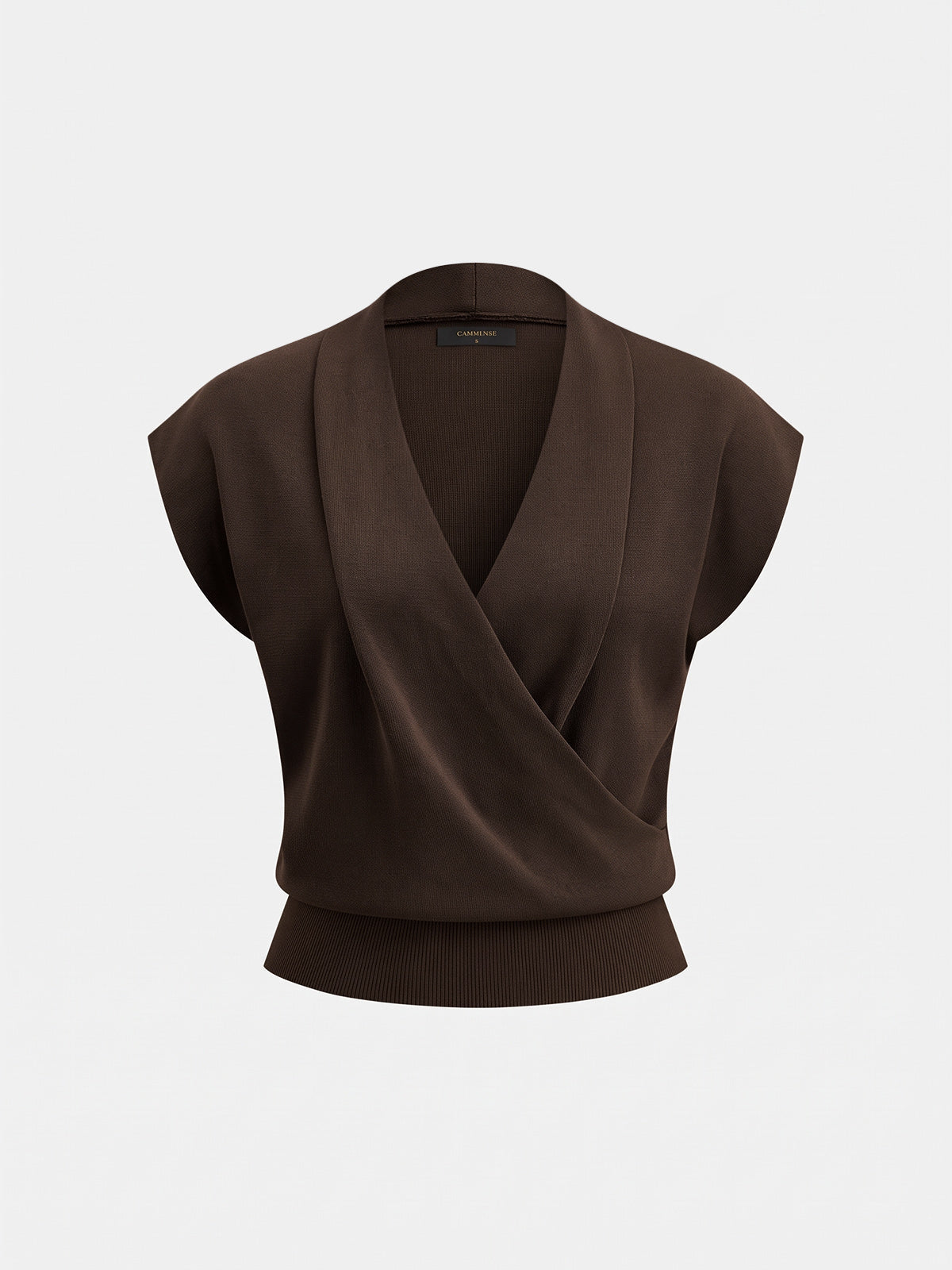 Camel Wrap Cardigan in Dark Brown – Anouk by Maravesse