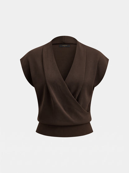 Camel Wrap Cardigan in Dark Brown – Anouk by Maravesse