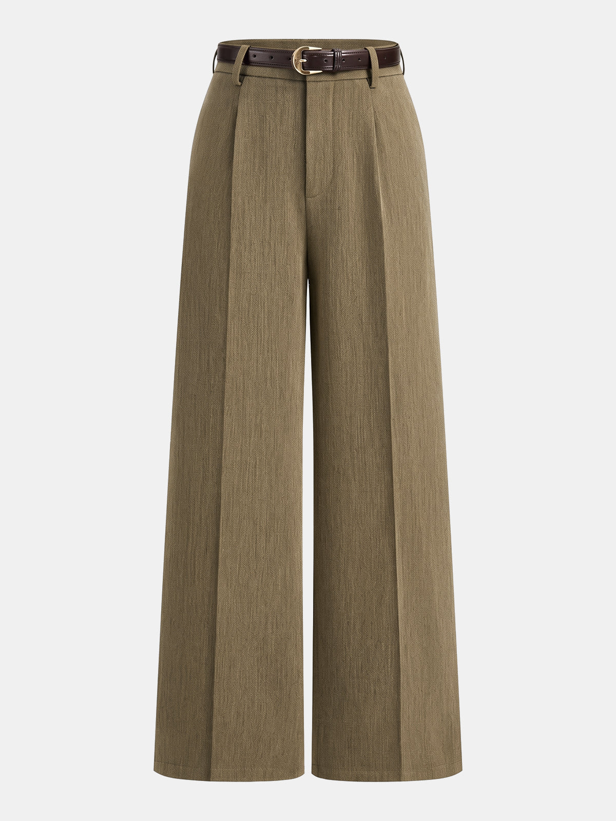 Pleated Tailored Trousers in Camel – Mirabel by Maravesse