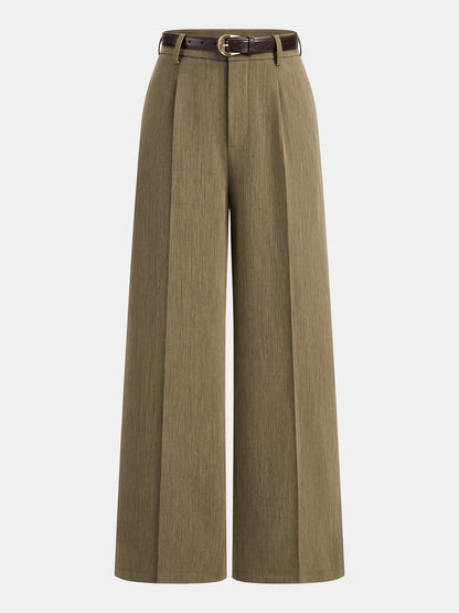 Pleated Tailored Trousers in Camel – Mirabel by Maravesse