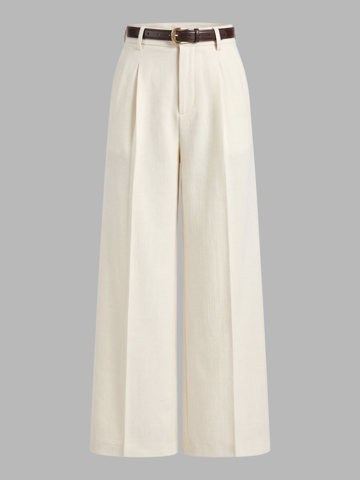 Pleated Tailored Trousers in Off-White – Mirabel by Maravesse