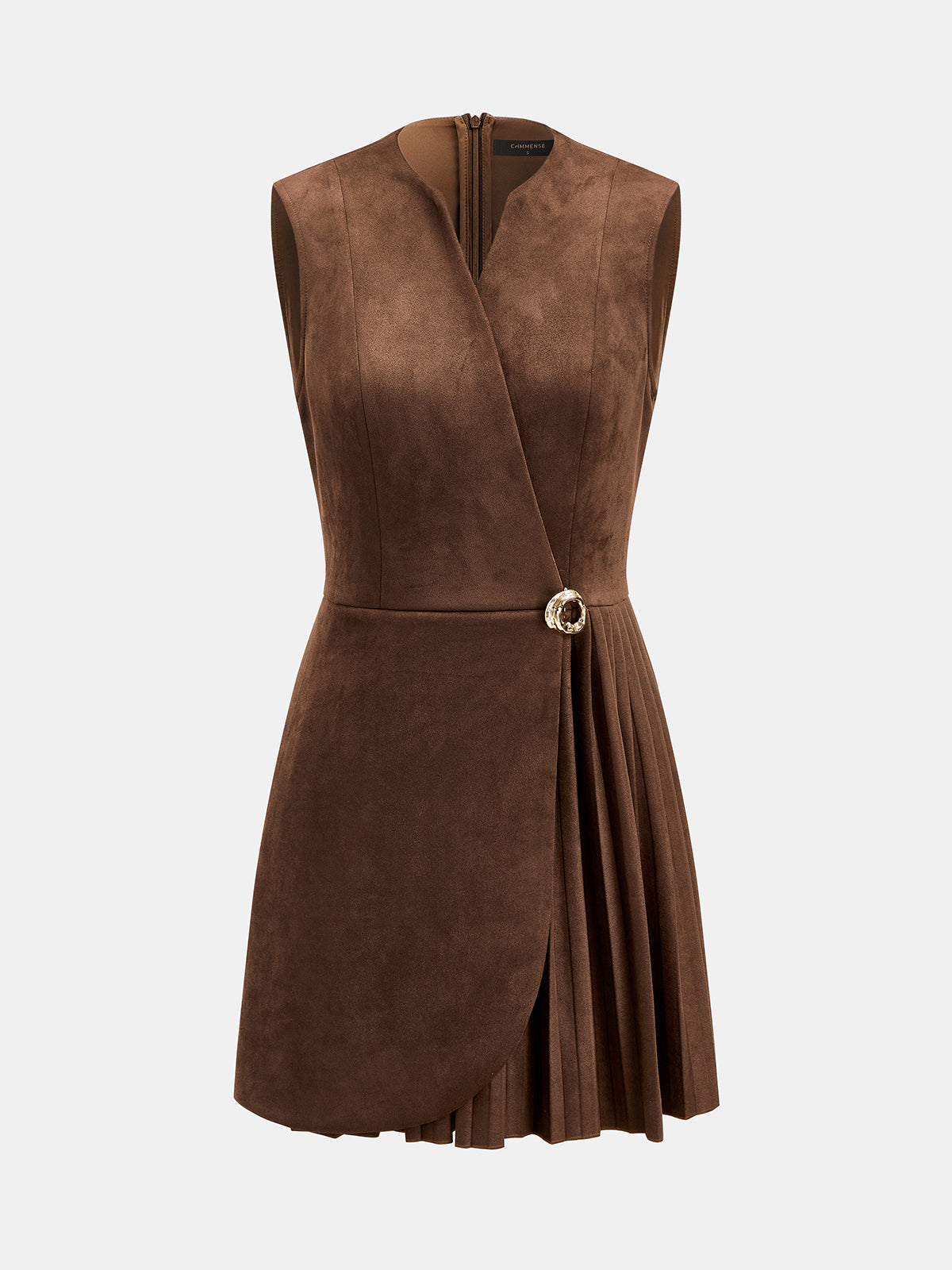 Pleated Suede Mini Dress – Constance by Maravesse (2)