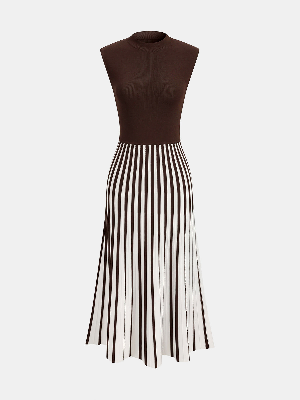 Striped Midi Dress in Brown – Odette by Maravesse