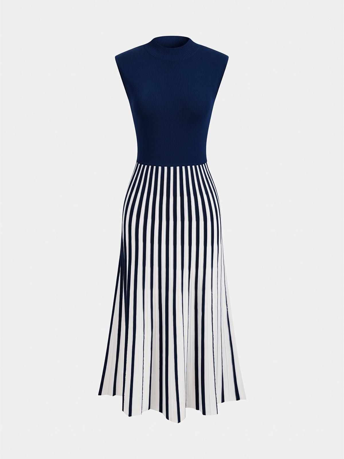 Striped Midi Dress in Navy – Odette by Maravesse