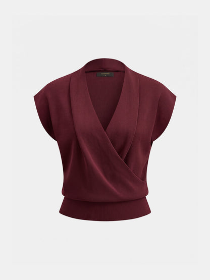 Camel Wrap Cardigan in Burgundy – Anouk by Maravesse