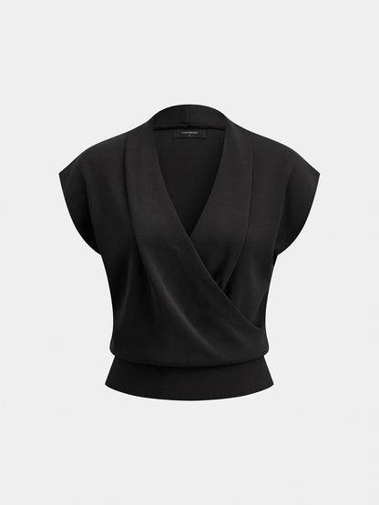 Camel Wrap Cardigan in Black – Anouk by Maravesse