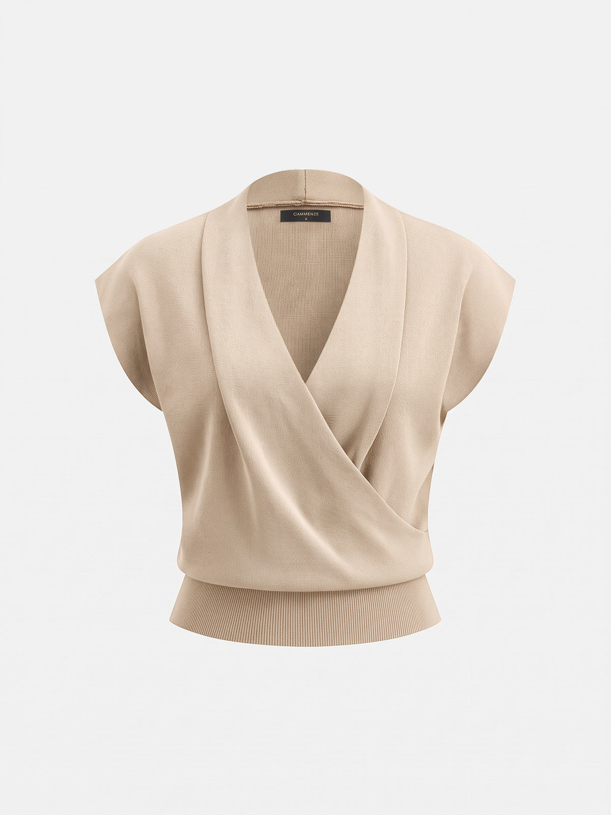 Camel Wrap Cardigan in Beige – Anouk by Maravesse