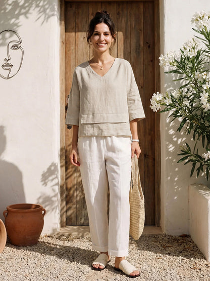 Pleated Linen Blouse – Celine by Maravesse (14)