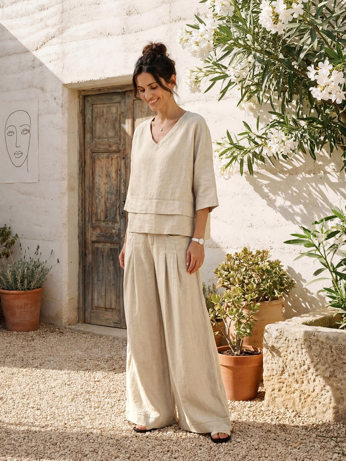 Linen Relaxed Trousers – Vivienne by Maravesse (11)