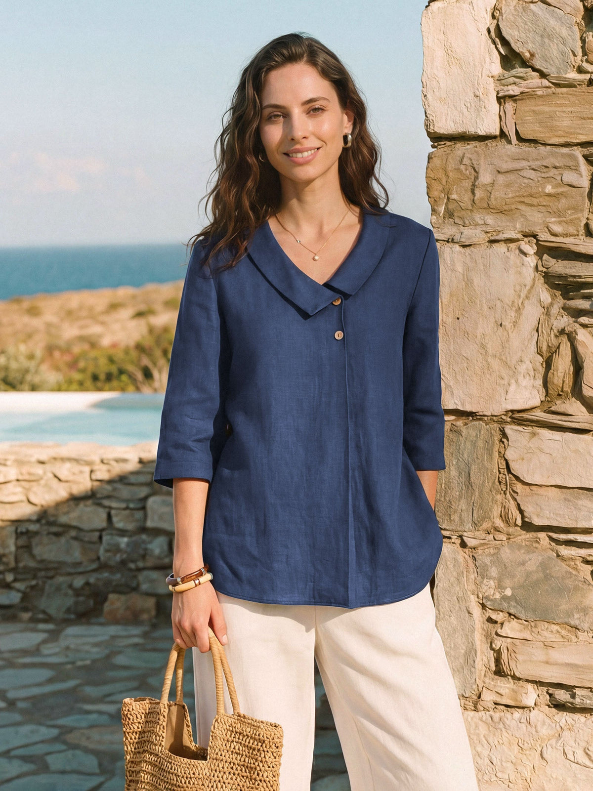 Pleated Linen Top – Isolde by Maravesse (2)