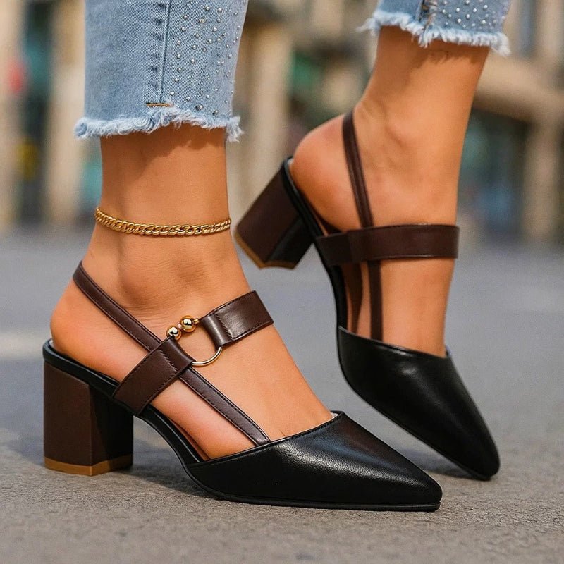 Slingback Heels in Black – Eleanor by Maravesse