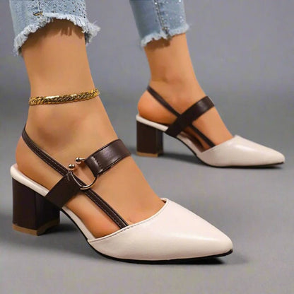 Slingback Heels in Beige – Eleanor by Maravesse