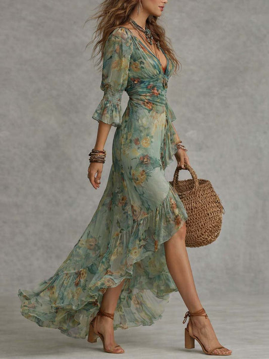 Ruffle Floral Maxi Dress – Vivienne by Maravesse (2)