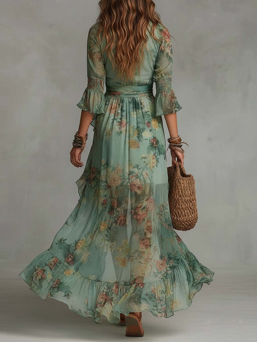 Ruffle Floral Maxi Dress – Vivienne by Maravesse (3)