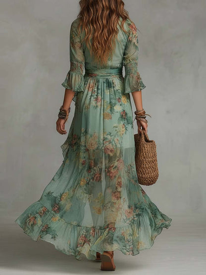 Ruffle Floral Maxi Dress – Vivienne by Maravesse (3)