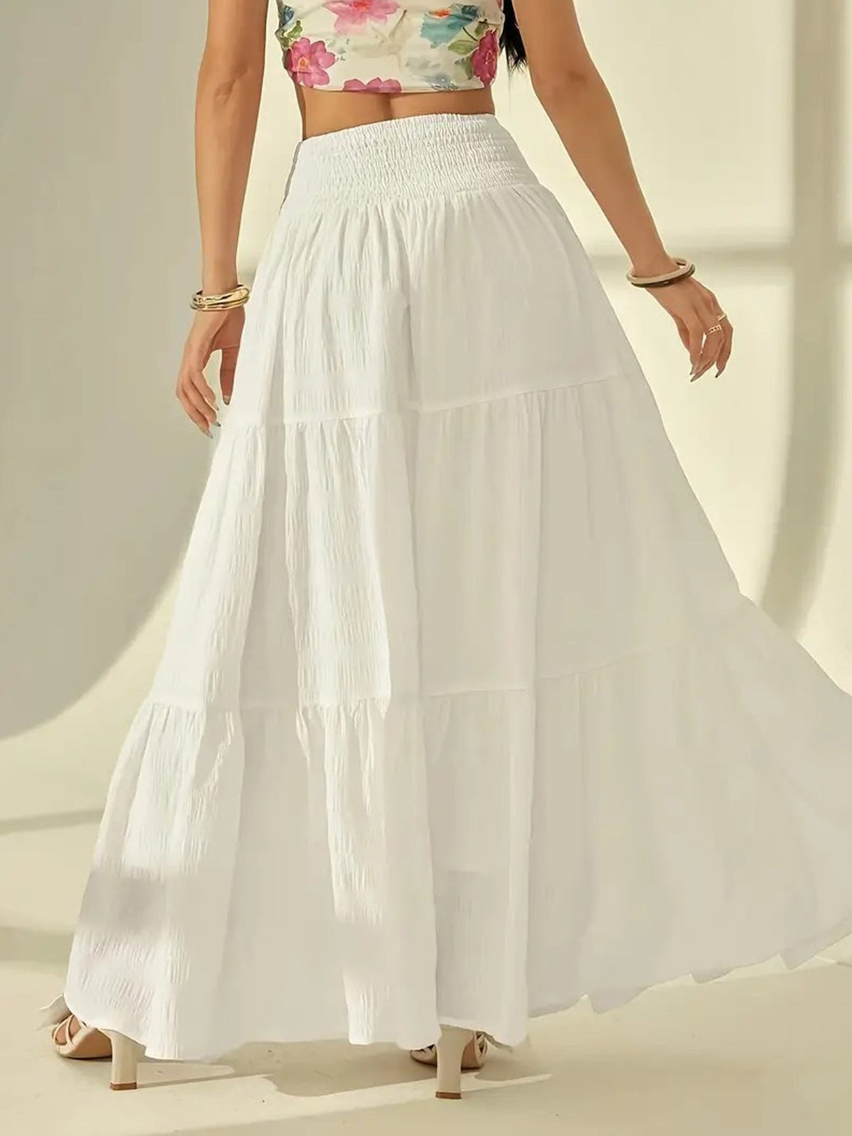 Smocked Tiered Skirt – Elara by Maravesse (2)