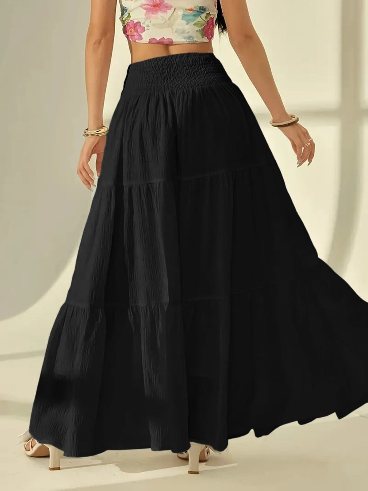 Smocked Tiered Skirt – Elara by Maravesse (4)