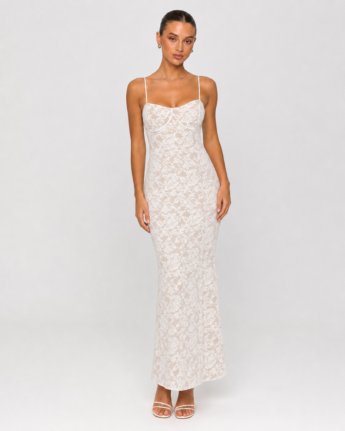 Lace Maxi Dress in White – Tilde by Maravesse