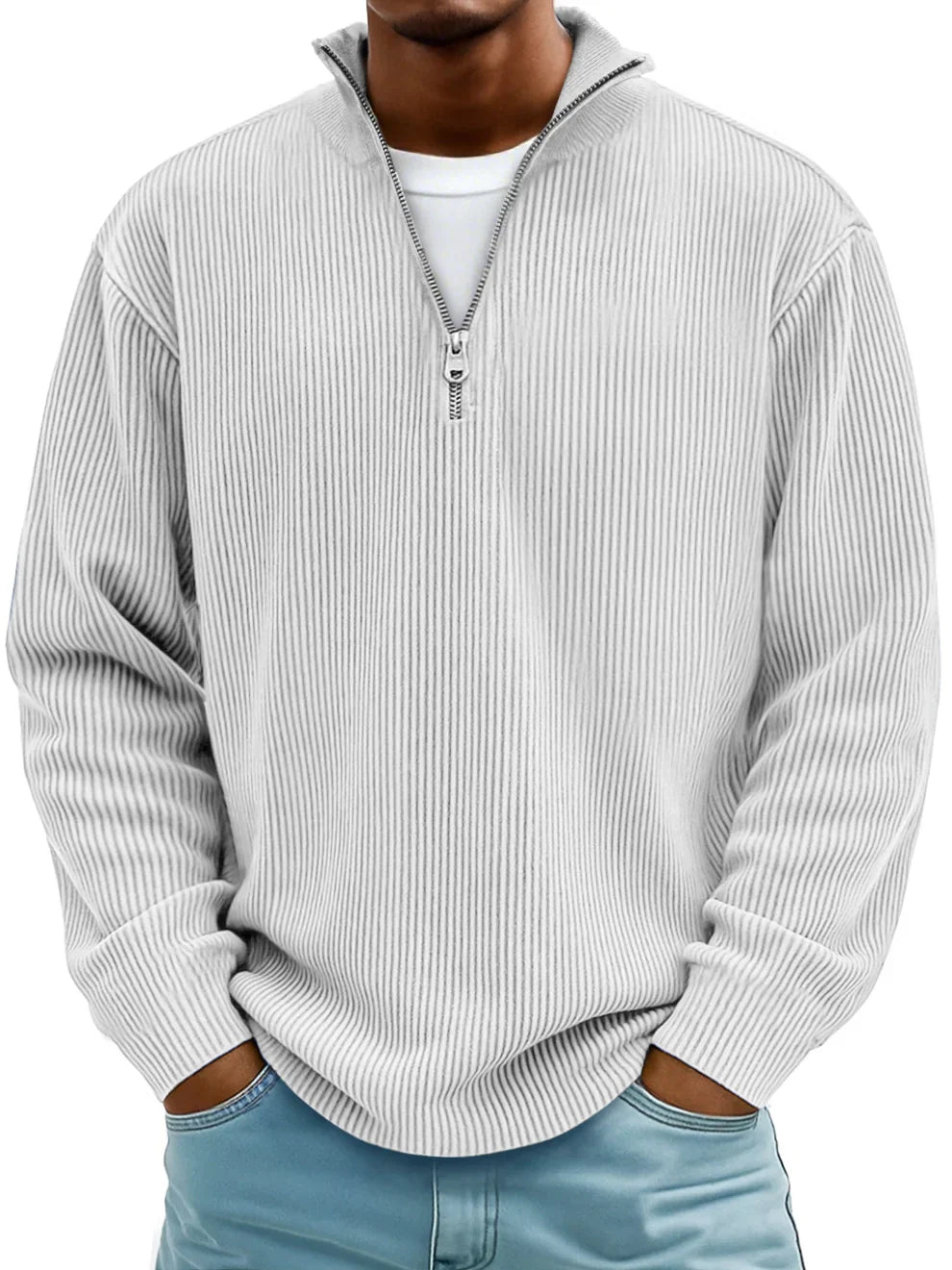 Jumper in White – Genevieve by Maravesse
