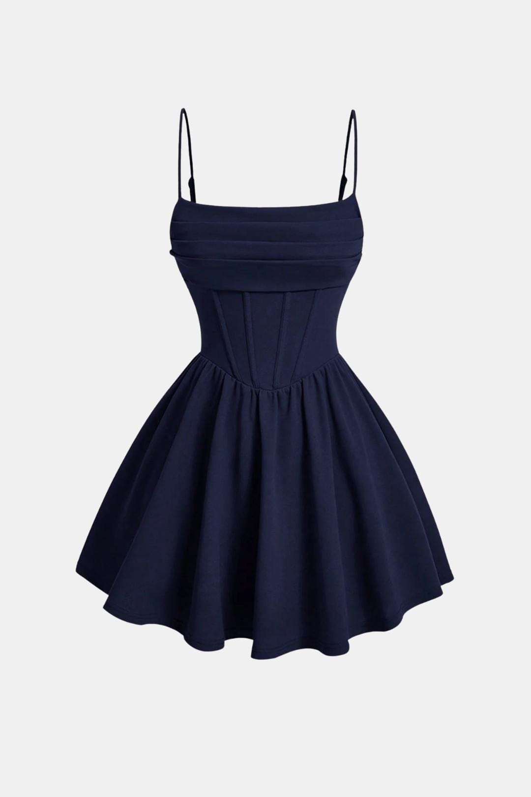Ruched Mini Dress in Navy Blue – Sienna by Maravesse