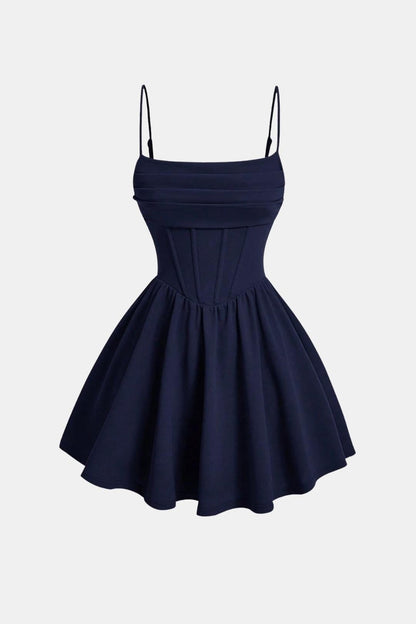 Ruched Mini Dress in Navy Blue – Sienna by Maravesse