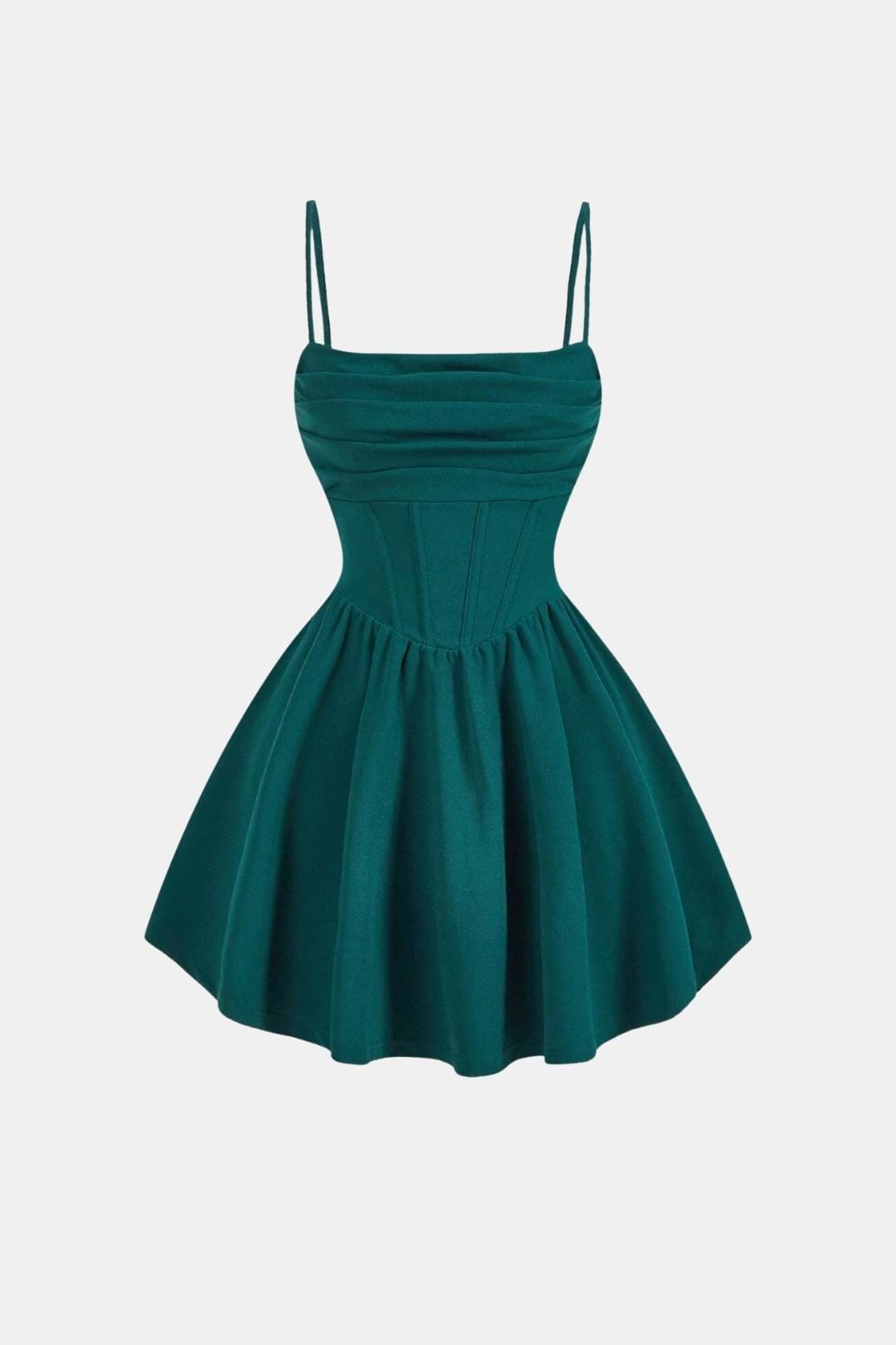 Ruched Mini Dress in Green – Sienna by Maravesse