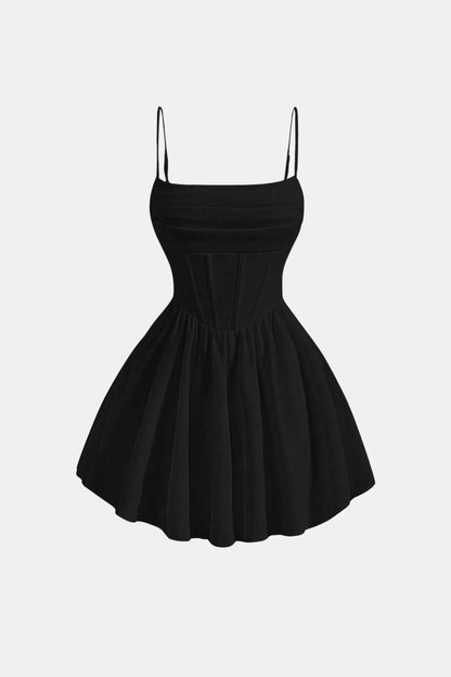 Ruched Mini Dress in Black – Sienna by Maravesse