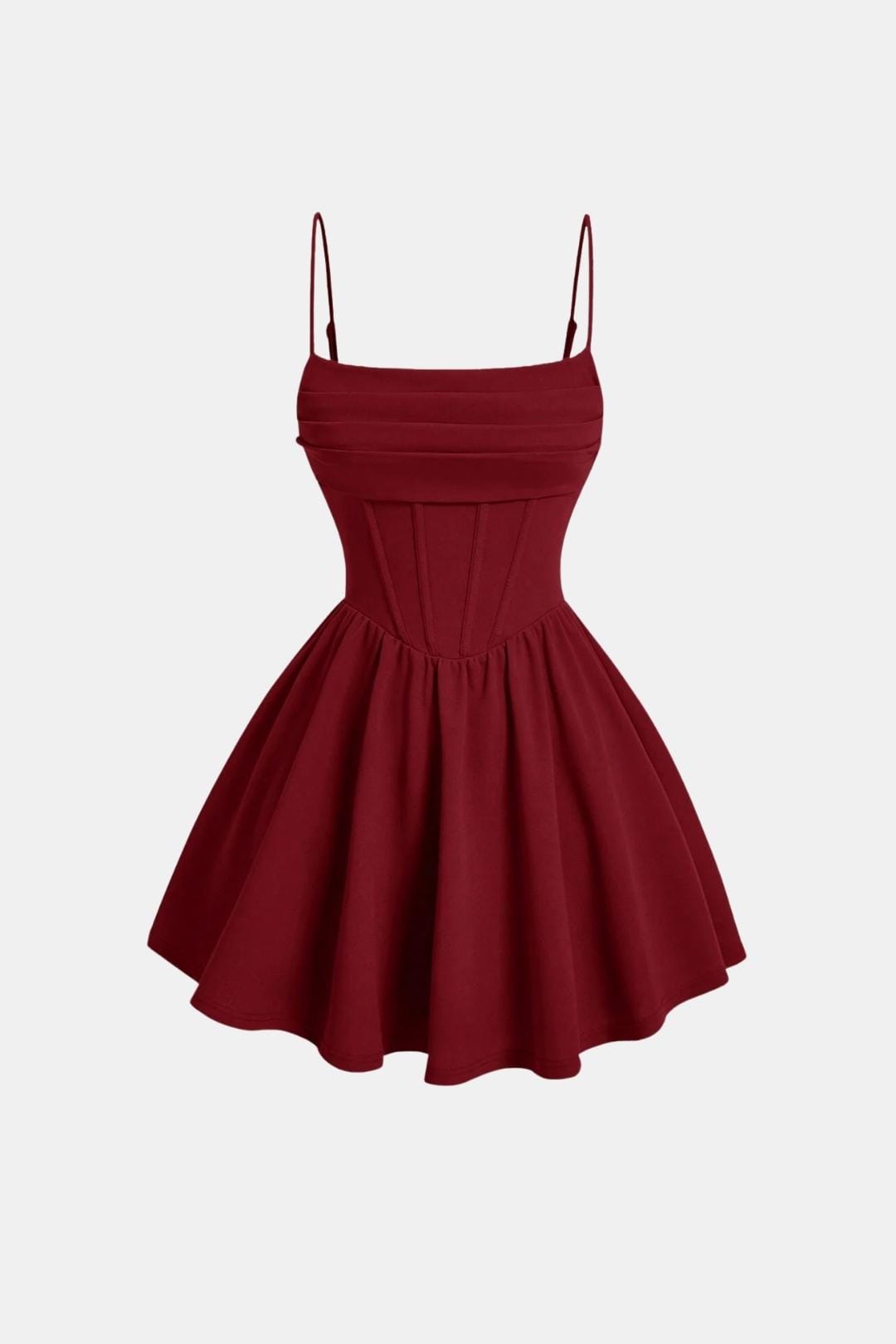 Ruched Mini Dress in Burgundy – Sienna by Maravesse