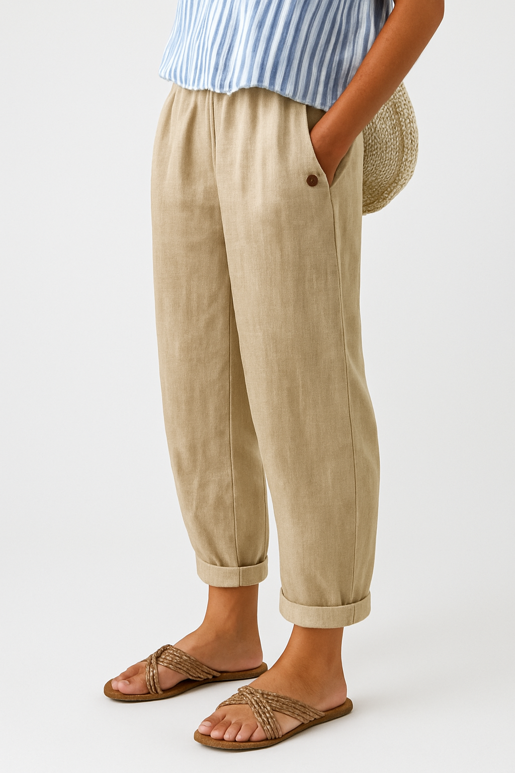 Trousers in Beige – Giselle by Maravesse