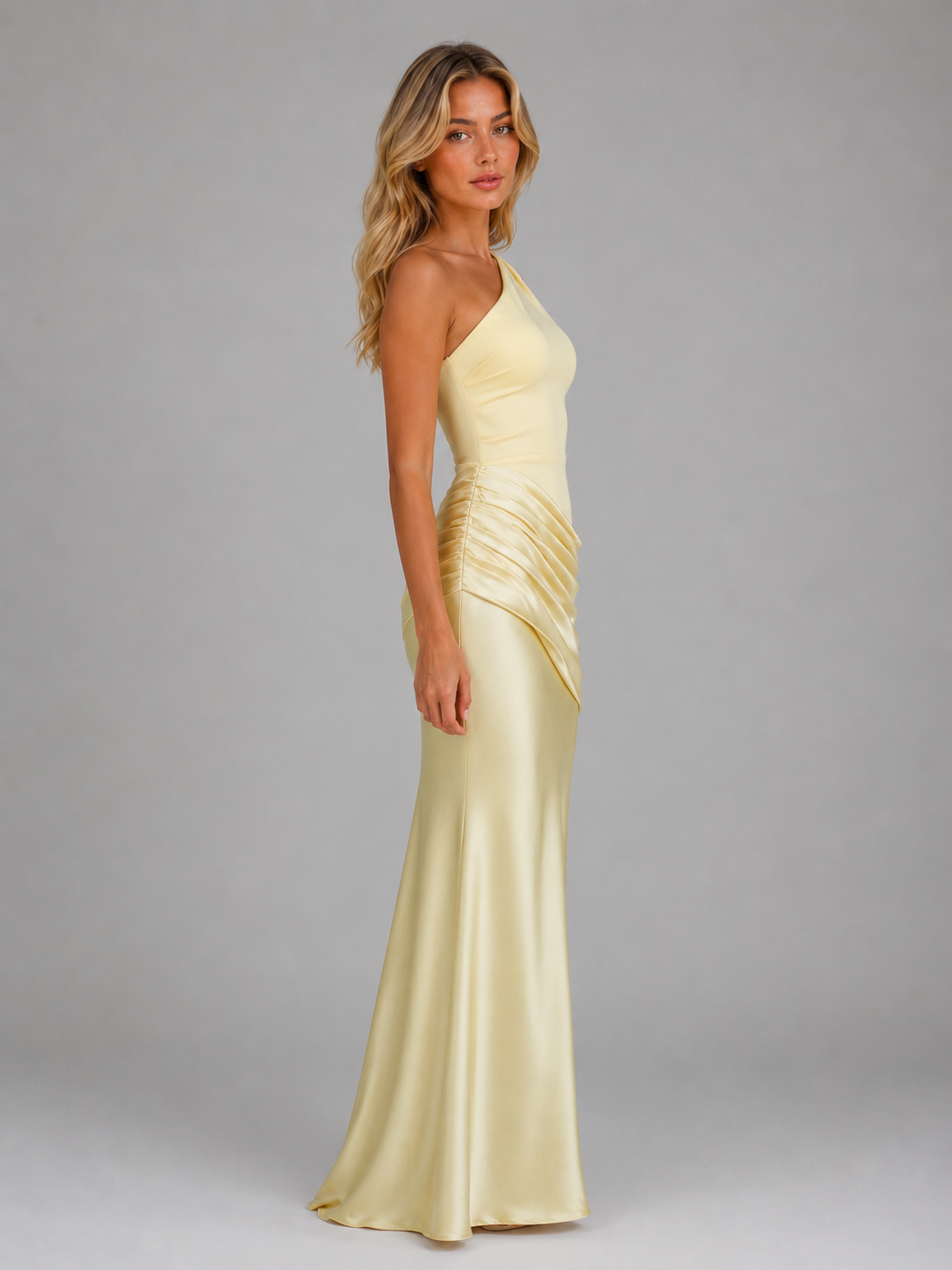 Satin Ruched Maxi Dress – Violette by Maravesse (3)
