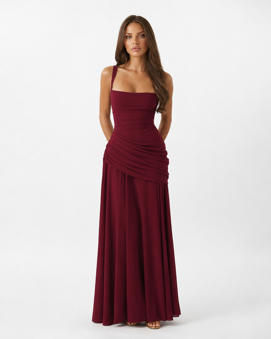 Maxi Dress in Burgundy – Margaux by Maravesse