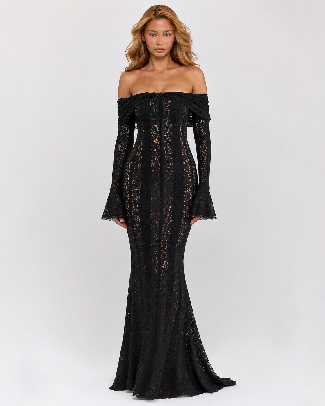 Lace Gown in Black – Noor by Maravesse