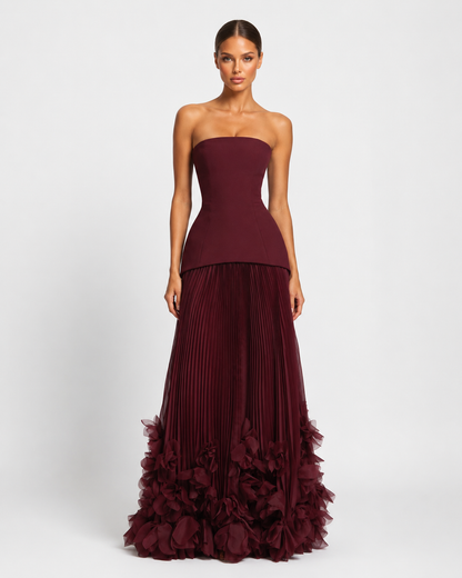 Gown in Burgundy – Fenna by Maravesse