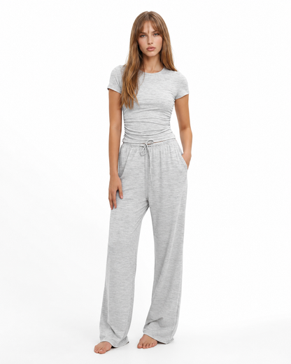Pajama Sleep Set in Light Grey – Lavinia by Maravesse