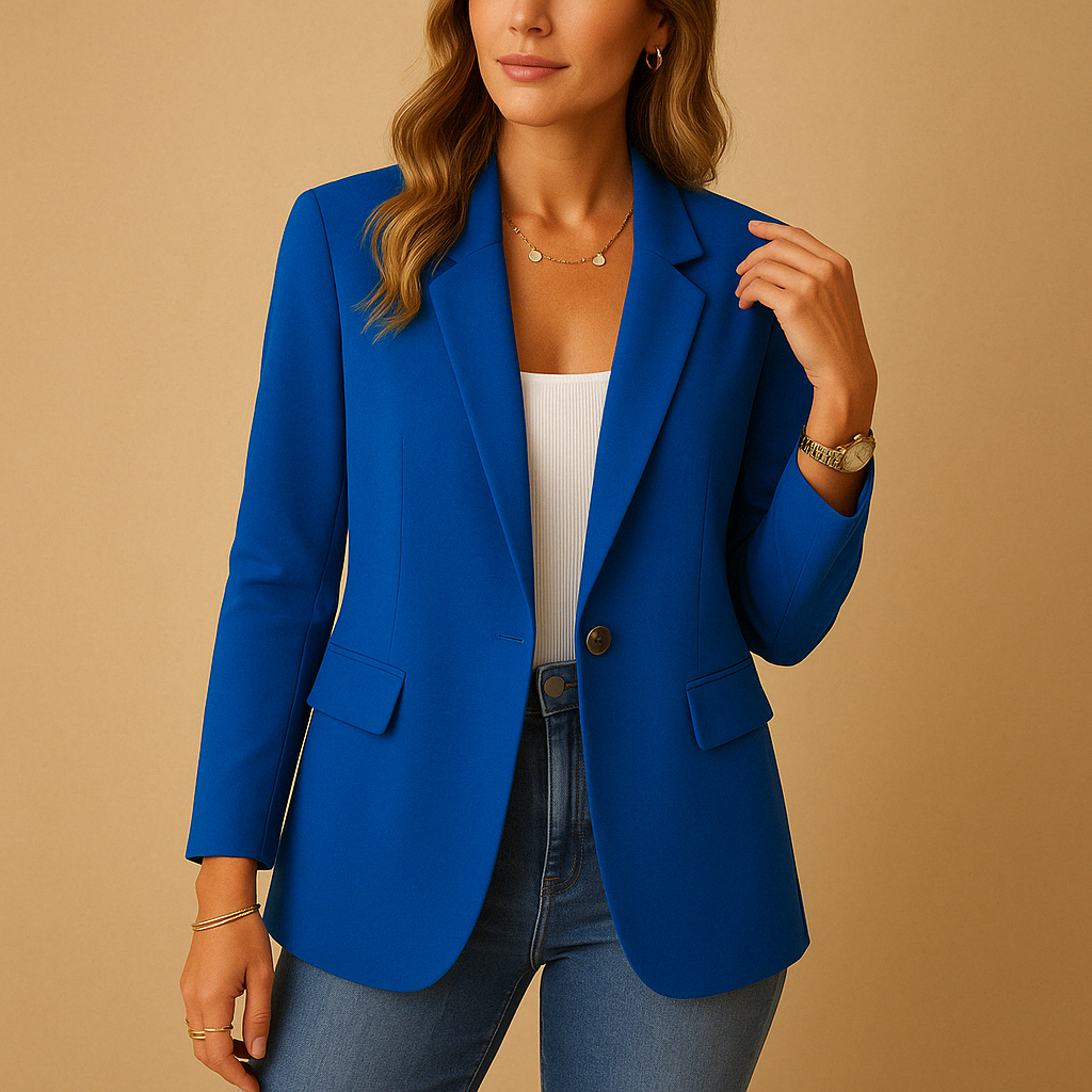 Fitted Blazer in Blue – Genevieve by Maravesse