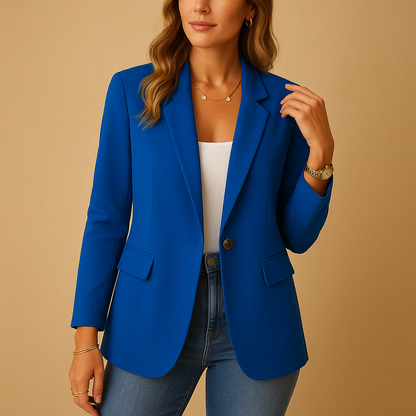 Fitted Blazer in Blue – Genevieve by Maravesse
