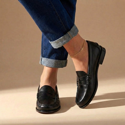 Loafer Leather Loafers in Black – Amara by Maravesse