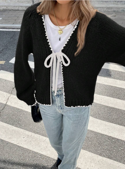 Cropped Cardigan in Black – Augusta by Maravesse